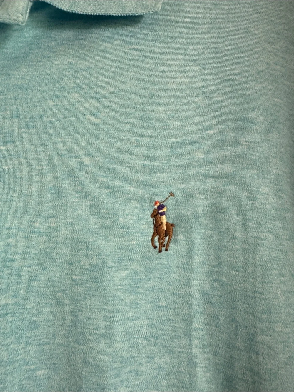 Polo by Ralph Lauren Heathered Aqua Cotton Polo Shirt (1040)